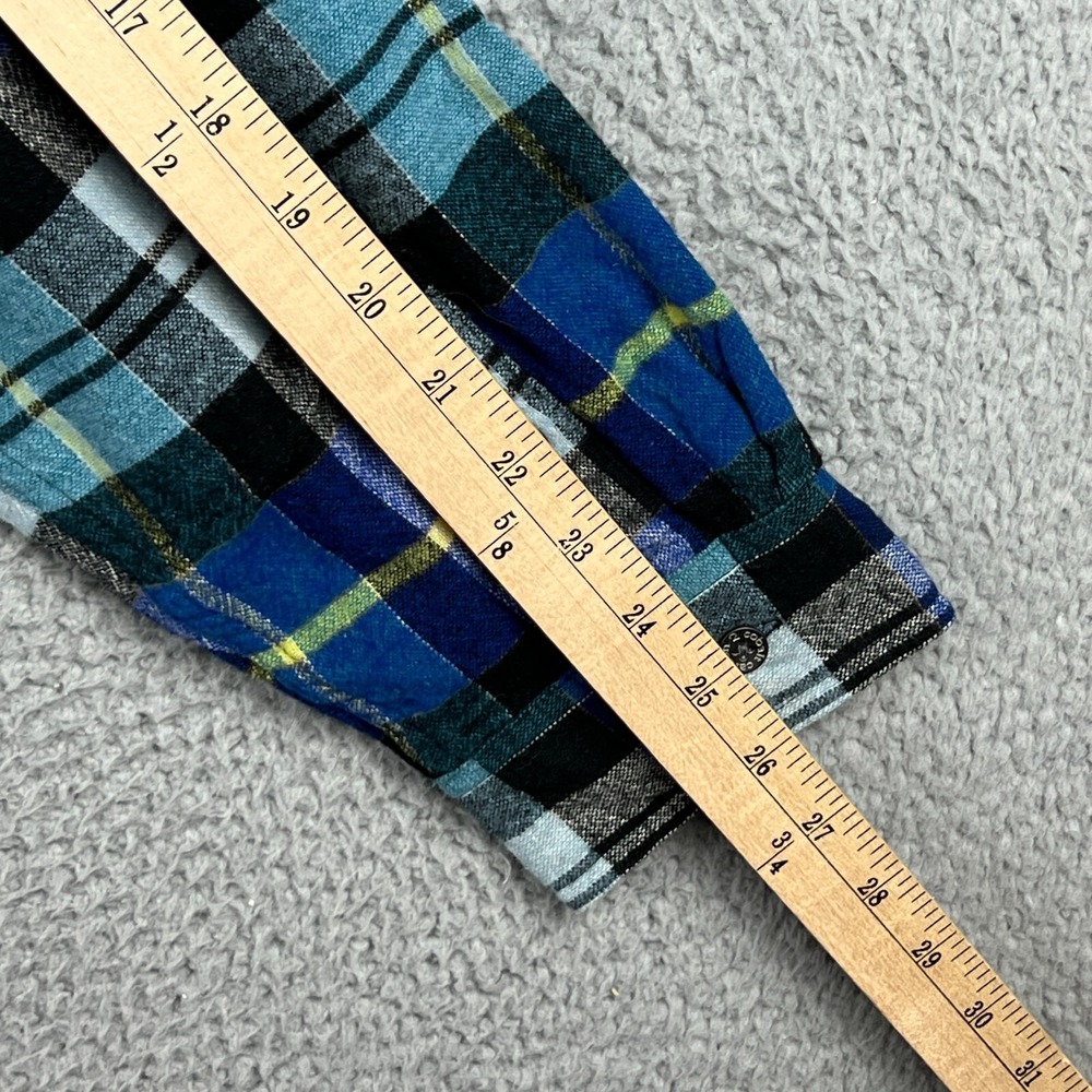 Carbon 2‎ Cobalt Shirt Jacket Mens XL Blue Green Plaid Flannel Lined Shacket - Picture 13 of 13